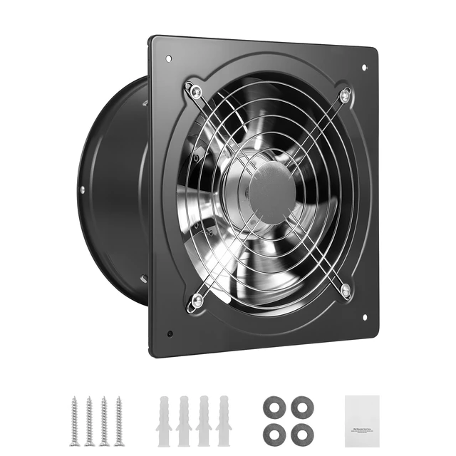 Alt view image 8 of 8 - VEVOR 10 Inch Exhaust Fan, 988 CFM High Velocity Wall Mount Vent Fan with On/Off Control, Low Consumption, Portable Ventilation Extractor for Attic,Garage,Basement,Workshop,Kitchen, Chicken Coop,Black