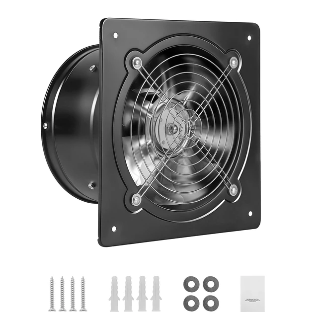Alt view image 8 of 8 - VEVOR 8 Inch Exhaust Fan, 576 CFM High Velocity Wall Mount Vent Fan with On/Off Control, Low Consumption, Portable Ventilation Extractor for Attic,Garage,Basement,Workshop,Kitchen, Chicken Coop,Black