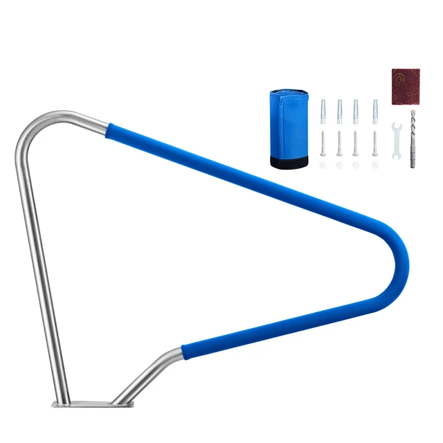 Alt view image 15 of 15 - Pool Rail, 48 x 36 inch Pool Handrail, 220 lbs Load Capacity Heavy Duty 304 Stainless Steel Swimming Handrail, Detachable Nonslip Sleeve, Rich Accessories, for Poolside, Water Parks, Spa Centers