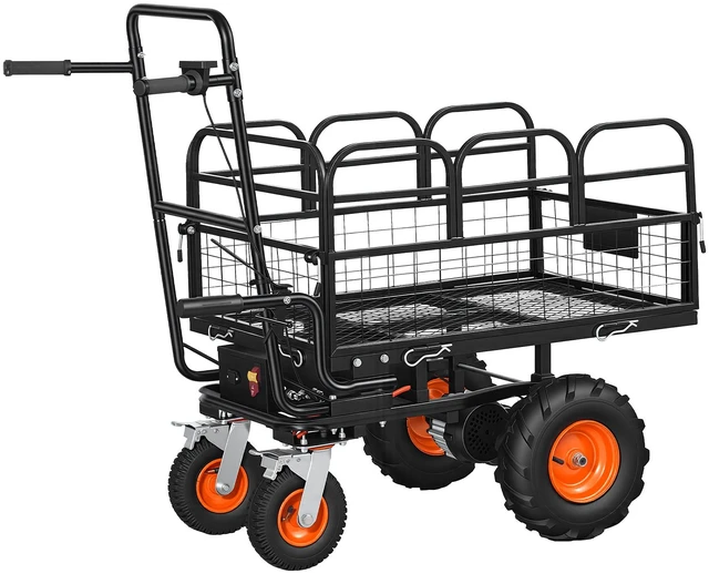 Main image of VEVOR Electric Utility Cart, 36V 432Wh Battery Powered Electric Wagon, 500W Power Wheelbarrow with Brake, 660 lbs Load Heavy Duty Steel Garden Cart for Farm and Yard All Purpose Modular Cargo Bed