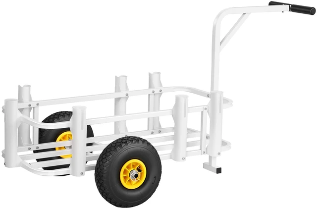 Main image of VEVOR Beach Fishing Cart, 200 lbs Load Capacity, Fishing Cart Wagon with Heavy-Duty Carbon Steel Frame, 11 in All-Terrain Tires, 7 Rod Holders, Easy to Clean, for Outdoor Activities Camping Picnic