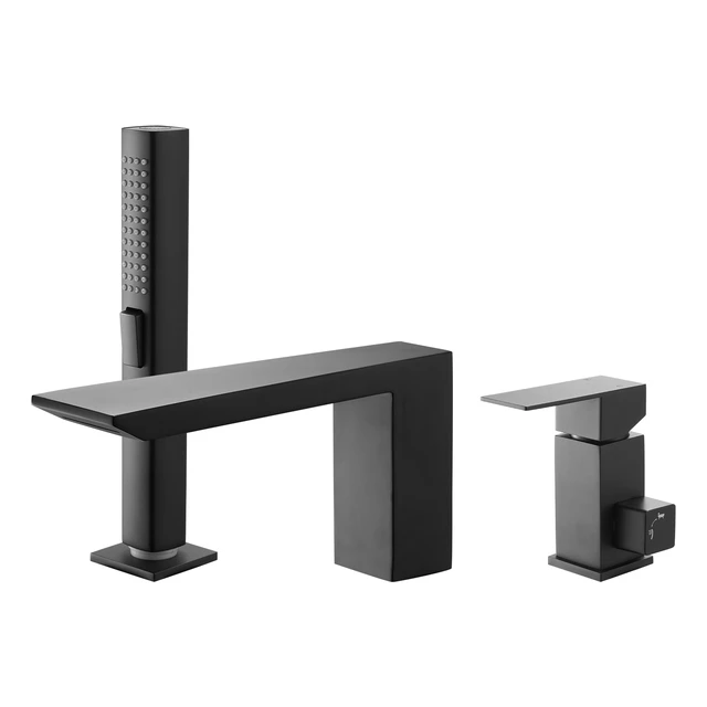 Alt view image 9 of 9 - VEVOR Roman Tub Faucet 3 Hole Waterfall Bathtub Faucet with 1 Handle Matte Black