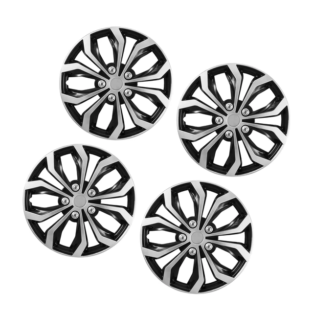Alt view image 7 of 7 - VEVOR Hubcaps Wheel Covers, 16 Inch Set of 4 Wheel Rim Cover Hubcaps OEM Replacement, R16 Size Snap On Car Hub Caps, Universal 10-Spoke ABS Tire Rim Caps for Hyundai Chevrolet Ford Honda, Silver/Black