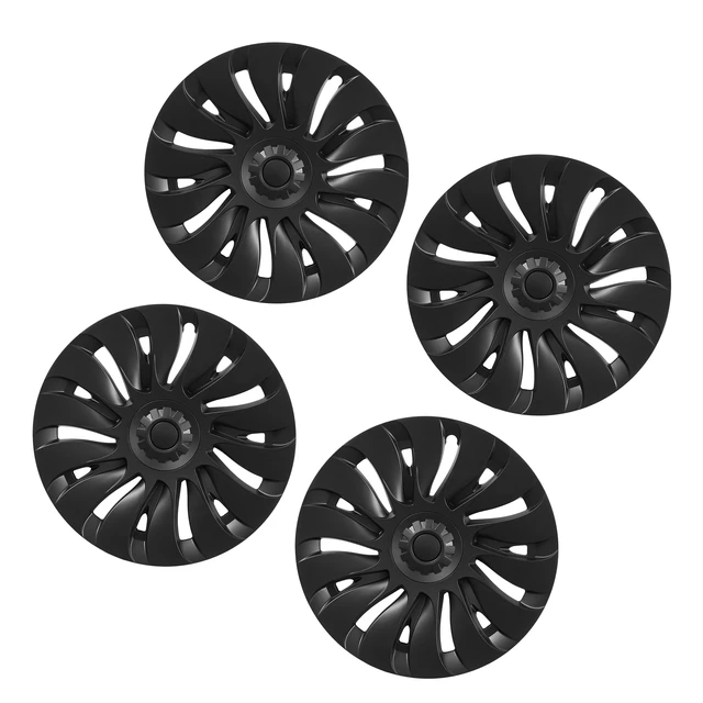 Alt view image 8 of 8 - VEVOR Hubcaps Wheel Covers for 2021-2024 Tesla Model Y, 19 Inch Set of 4 Wheel Rim Cover Hubcaps OEM Style Replacement, R19 Size Snap On Car Hub Caps, Premium 14-Spoke ABS Tire Rim Caps, Matte Black