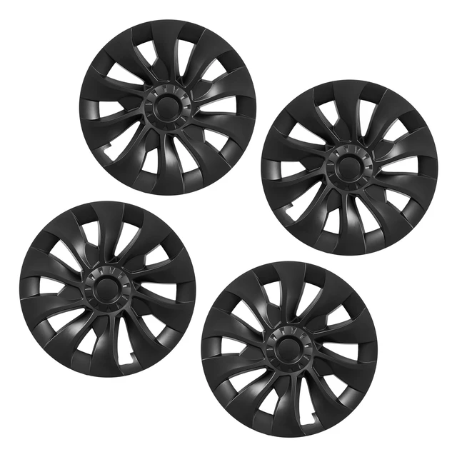 Alt view image 8 of 8 - VEVOR Hubcaps Wheel Covers for 2017-2023 Tesla Model 3, 18 Inch Set of 4 Wheel Rim Cover Hubcaps OEM Style Replacement, R18 Size Snap On Car Hub Caps, Premium 10-Spoke ABS Tire Rim Caps, Matte Black