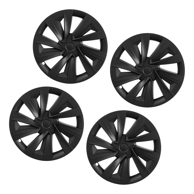 Alt view image 8 of 8 - VEVOR Hubcaps Wheel Covers for 2025 Tesla Model Y, 19 Inch Set of 4 Wheel Rim Cover Hubcaps OEM Style Replacement, R19 Size Snap On Car Hub Caps, Premium Sturdy 10-Spoke ABS Tire Rim Caps, Matte Black