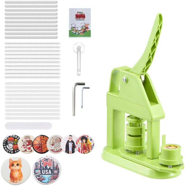 Alt view image 8 of 8 - VEVOR Button Maker Machine, 0.98 in, Plastic Pin Maker with 500pcs Button Parts, Mr. Panda Magic Book, Circle Cutter and Hex Wrenches, Reinforced Ergonomic Handle, for DIY Badges, Personalized Pins