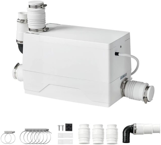 Main image of VEVOR Utility Sink Pump 350W 7200L/h Flow 26.2 ft / 8 m Head Drain Pump, Waste Water Disposal Machine with 3 Inlets, Portable and Powerful Performance, for Basement, Sink, Shower Room, Gray Water