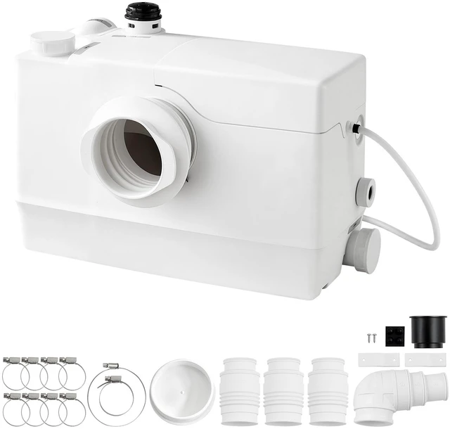 Main image of VEVOR Macerator Pump 800W 12000L/h Flow 32.8 ft/10 m Head PCB Smart Control, Macerating Sewage Pump, Waste Water Disposal Upflush Machine with 4 Inlets, for Basement, Toilet, Sink, Laundry, Kitchen