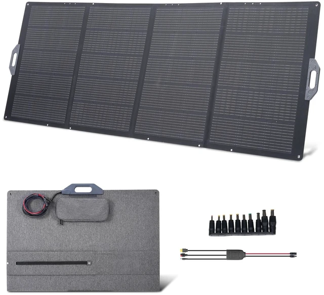 Alt view image 15 of 15 - VEVOR 400W Foldable Solar Panel, 24% High-Efficiency Portable Monocrystalline Solar Panel Charger with MC4 Output & 10-in-1 DC Adapter, IP67 Waterproof for Power Stations, Camping, Hiking Trips