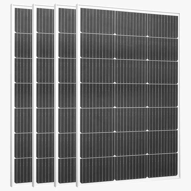 Alt view image 9 of 9 - Vevor 4PCS 100W Monocrystalline Solar Panels, 23% High-Efficiency Mono PV Module with Stable MC4 Output & Aluminum Frame, IP65 Waterproof Solar Panel for Car Boat RV Flat Rooftop Off-Grid Applications