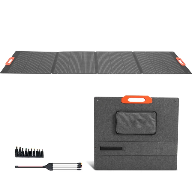 Alt view image 15 of 15 - VEVOR 300W Foldable Monocrystalline Solar Panel, 23% High-Efficiency Portable Mono Solar Panel Charger with MC4 Output & 10-in-1 DC Adapters, IP67 Waterproof for Power Stations, Camping, Hiking Trips