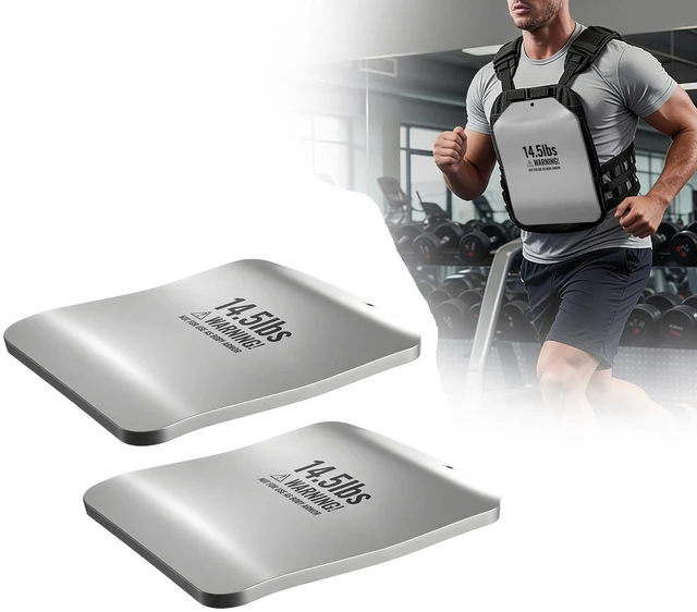 Main image of VEVOR Curved Weight Vest Plates, 14.5 LB Pairs, Premium Steel Tactical Weighted Plates for Vest, Ergonomic Design, for Strength Endurance Training, Running, Jogging, Fitness, Heavy Workouts