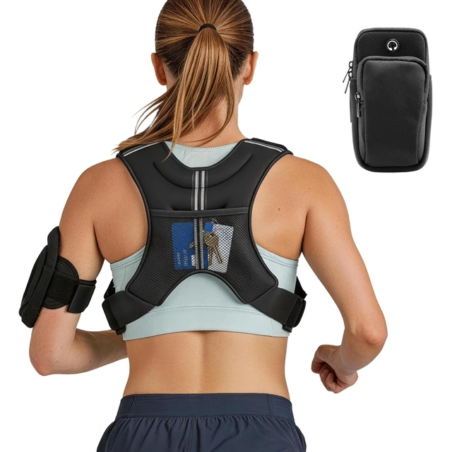 Alt view image 8 of 8 - VEVOR Weighted Vest, 8 lbs Body Weight Vest for Men Women, with Reflective Stripe, Adjustable Buckle, Workout Equipment for Strength Training, Running, Jogging, Fitness, Muscle Building, Weight Loss