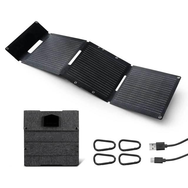 Alt view image 8 of 8 - VEVOR 30W Foldable Solar Panel Charger, 16BB N-Type Monocrystalline Solar Panel 24% Efficiency, Ultra-Light Portable with USB-A, USB-A (QC3.0) & Type-C Ports for Camping, Backpacking, Phones, Tablets