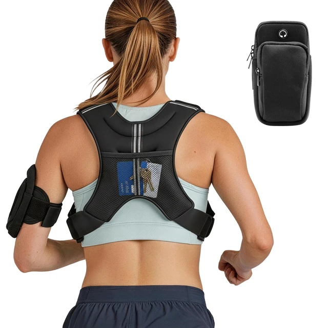 Alt view image 8 of 8 - VEVOR Weighted Vest, 10 lbs Body Weight Vest for Men Women, with Reflective Stripe, Adjustable Buckle, Workout Equipment for Strength Training, Running, Jogging, Fitness, Muscle Building, Weight Loss