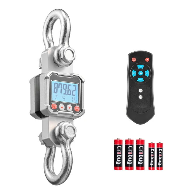 Alt view image 8 of 8 - VEVOR Digital Crane Scale, 6600 lbs/3000 kg Max Capacity, Heavy Duty Industrial Hanging Scale with Cast Aluminum Case & LCD Display, 1 lbs Division & 3 Unit Switch, Remote Control for Garage Factory