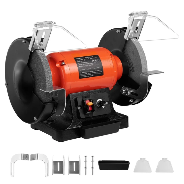 Alt view image 2 of 2 - VEVOR Bench Grinder, 8-inch Variable Speed Bench Grinder, 2000-3450RPM Table Grinders with 550W 5.0A Induction Motor, 36/60-Grit Grinding Wheel & Adjustable Eye Shield for Sharpening Grinding