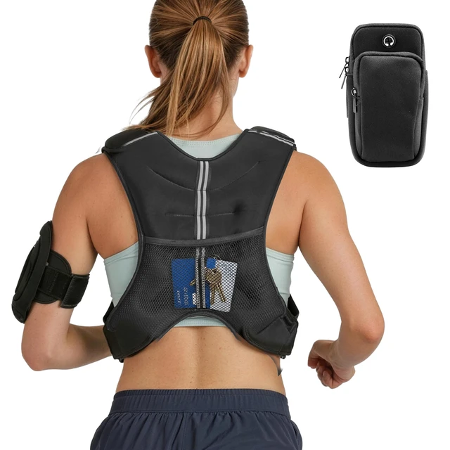 Alt view image 8 of 8 - VEVOR Weighted Vest, 25 lbs Body Weight Vest for Men Women, with Reflective Stripe, Adjustable Buckle, Workout Equipment for Strength Training, Running, Jogging, Fitness, Muscle Building, Weight Loss