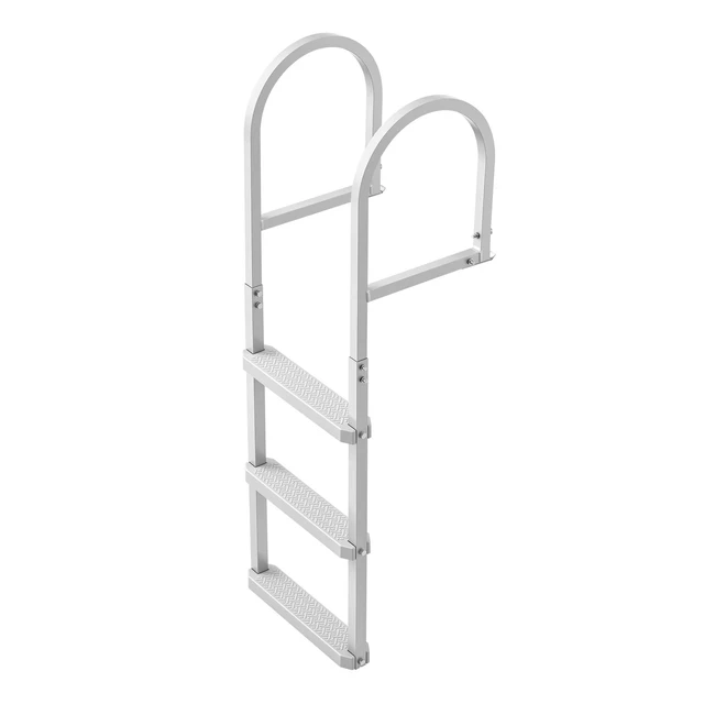 Alt view image 8 of 8 - VEVOR Removable Dock Ladder, 3 Steps, Aluminum Alloy Pontoon Boat Swim Ladder, with Non-Slip Wide PP Steps, 500 lbs Weight Capacity, Quick Release Design, for Lake Swimming, Pool, Marine Boarding