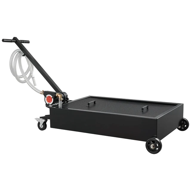 Alt view image 2 of 2 - Vevor Low Profile Oil Drain Pan, 15 Gallon Capacity, Rolling Oil Drain Pan with Electric Pump & 7.2 ft Hose, Leak-proof & Corrosion-resistant, Fit for Cars, SUVs, Trucks, Motorcycles, ATVs, Metal