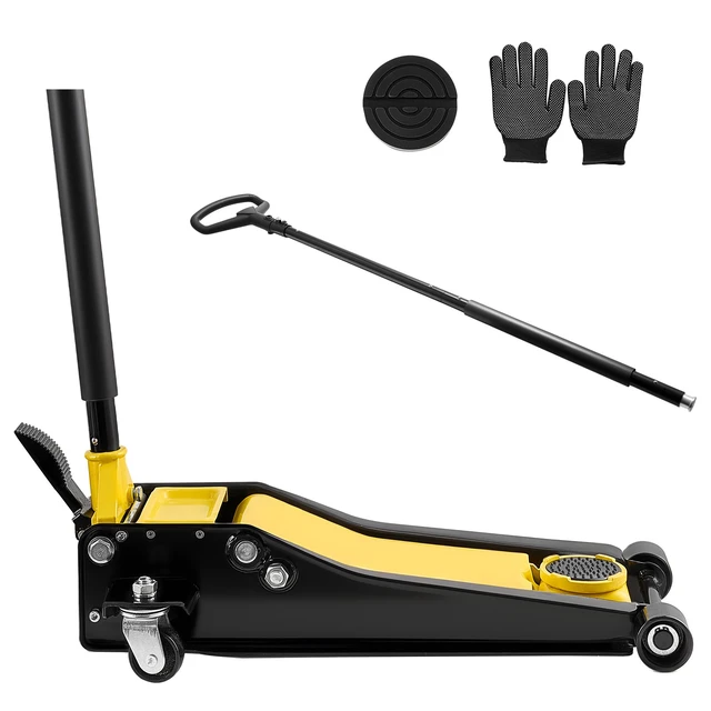 Alt view image 8 of 8 - VEVOR Low Profile Floor Jack, 3 Ton (6614 lbs) Capacity, Steel Racing Floor Jack with Dual Pistons Quick Lift Pump & SUV Adapter, Hydraulic Trolley Car Lift for Sports Cars, Lifting Range 2.95"-19.7"