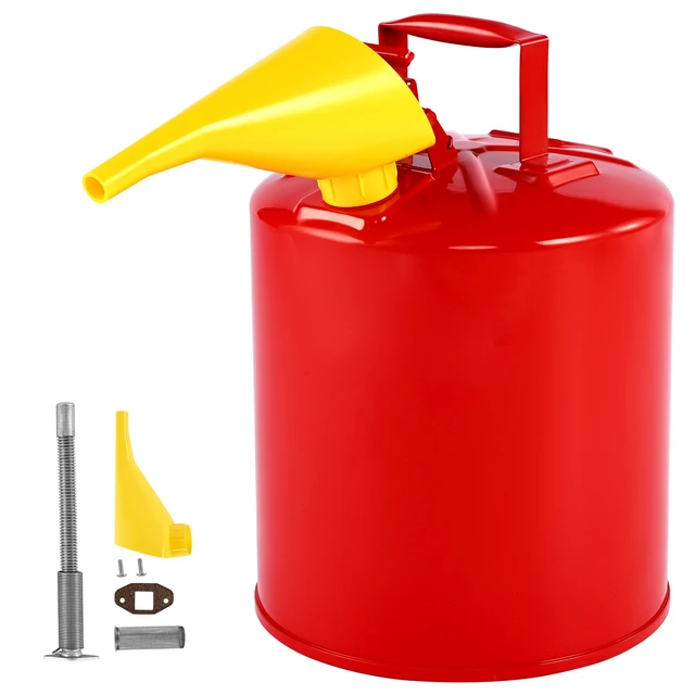 Alt view image 9 of 9 - VEVOR Safety Gas Can, 5 Gallon Type I Red Safety Can for Gasoline with Stainless Steel Flame Arrester, Self-Closing Lid, and PE Funnel, Carbon Steel Flammable Storage Container with Ergonomic Handle