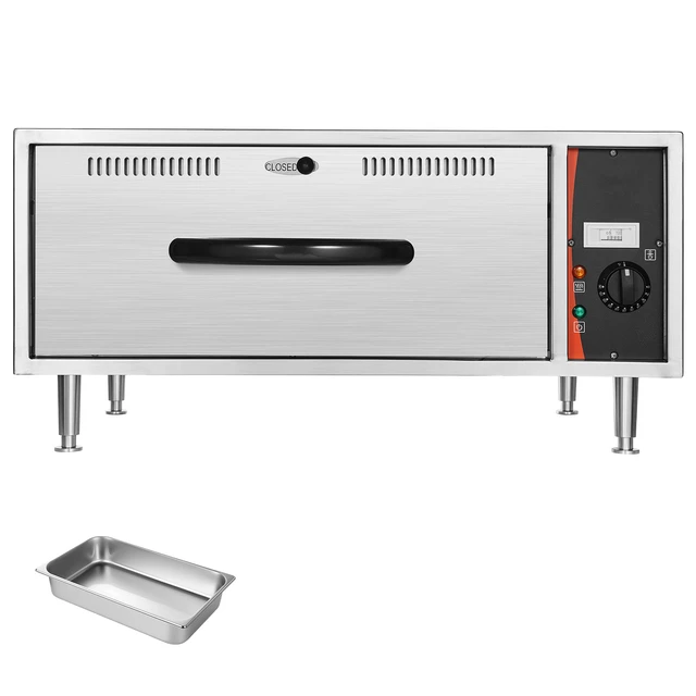 Alt view image 9 of 9 - VEVOR Commercial Electric Drawer Warmer, Single-Drawer Stainless Steel Food Warmer, Freestanding Standard Warming Drawer Cabinet, 85°F185°F Wide Temperature Range, for Restaurant, Hotel & Bakery