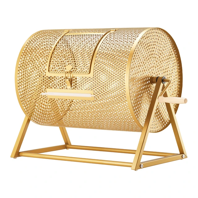Alt view image 8 of 8 - VEVOR Raffle Ticket Spinner, 16.1" x 11.9" Holds 5000 Tickets or 200 Ping Pong Balls, Raffle Drum Lottery Spinning Cage with Reinforced Handle, Stable Triangular Stand, for Events and Gatherings, Gold