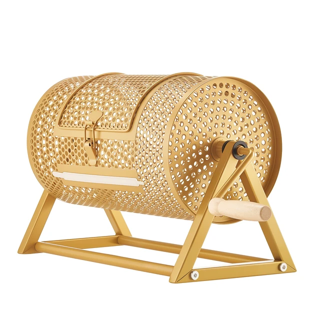 Alt view image 8 of 8 - VEVOR Raffle Ticket Spinner, 11.6" x 6.6" Holds 2500 Tickets or 100 Ping Pong Balls, Raffle Drum Lottery Spinning Cage with Reinforced Handle, Stable Triangular Stand, for Events and Gatherings, Gold