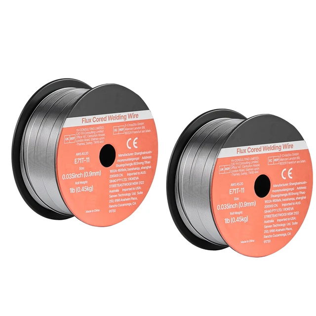 Alt view image 2 of 2 - Vevor Flux Core MIG Welding Wire, E71T-11 0.035-inch 1 LBS, Gasless Mild Steel Welding Wire with Low Spatter for All Position Arc Welding, Self-Shielded for Outdoor Use (Pack of 2 Rolls)