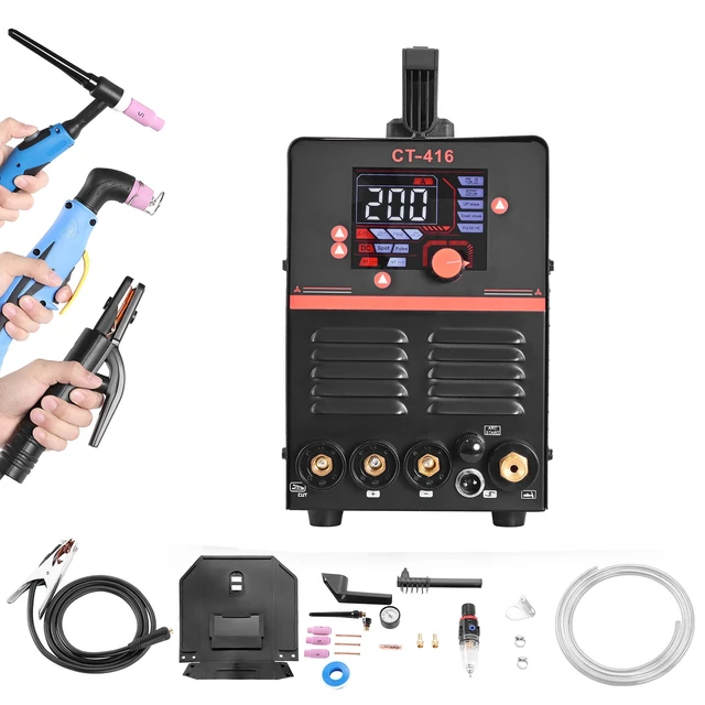Alt view image 2 of 2 - 3-in-1 Plasma Cutter Welder Combo - CUT/TIG/MMA, 50A Non-Contact Cutting Machine & 200A TIG Stick Welder, Digital 110/220V Dual Voltage with 2T/4T/PA/PT Function for Home Repairs Workshops