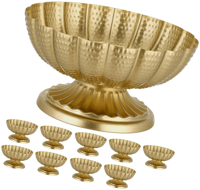 Main image of VEVOR 10 PCS Wedding Flower Vase, 4.7 in Mini Flower Table Centerpieces, Small Floral Bowl Decorative Easy Installation, Versatile Arrangement Stand for Party Events Home Decor Reception, Gold