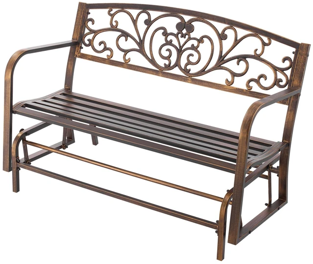 Alt view image 2 of 2 - VEVOR Outdoor Bench Patio Bench Glider 50 inch Metal Frame Cast Iron Backrest