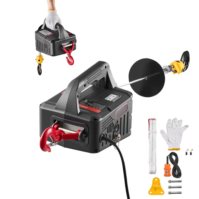 Alt view image 2 of 2 - 2-in-1 Electric Hoist Winch, 1100 lbs Capacity, 1500W Portable Power Winch Crane, 25 ft Lifting Height, 16.4 ft/min with Manual and Wired Remote Control for Factory, Warehouss, Garage