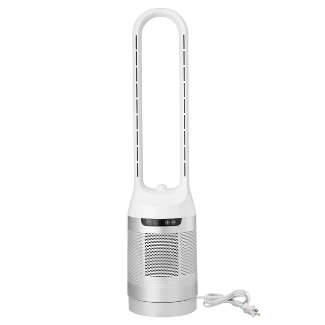 Alt view image 8 of 8 - VEVOR Bladeless Tower Fan, 65° Oscillating Standing Fan, 12 Speeds & 4 Modes & 8H Timer, 14.76 ft/s High Velocity Floor Air Circulator, Powerful Airflow for Bedroom, Living Room, Home, Office, White