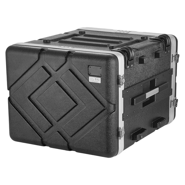 Alt view image 8 of 8 - VEVOR 8U Rack Case, Standard 19 in Depth, Rolling Server Cabinet with Wheels, ABS Construction, Retractable Handle, Latches, for Amplifier (7U Rack Space + 1U Wheel Space), 18.4 in Internal Depth