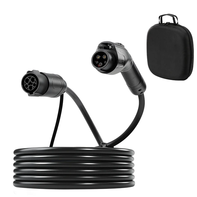 Alt view image 9 of 9 - VEVOR EV Charger Extension Cable, 48Amp 21 ft J1772 Extension Cord Compatible with 120V-240V SAE J1772 Electric Vehicle Chargers, Level 1/Level 2 IP66 Heavy Duty Car Charging Cable with Carrying Bag