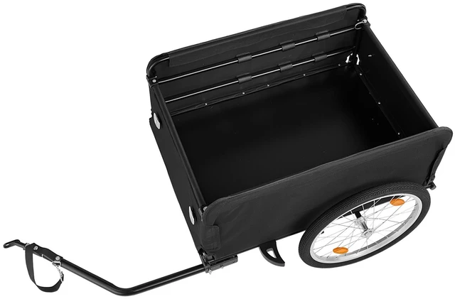 Main image of VEVOR Bike Cargo Trailer 130 lbs Load Heavy-Duty Bicycle Wagon Cart Folding, Foldable Compact Storage with Waterproof Cover, 20-Inch Wheels, Reflectors, Carbon Steel Frame, Fits 22-28 in Bike Wheels