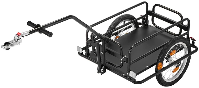 Main image of VEVOR Bike Cargo Trailer 88 lbs Load 2-in-1 Pushcart Folding Bicycle Wagon, Heavy-Duty Cart with 16-Inch Wheels, Reflectors, Carbon Steel Frame, Foldable Compact Storage, Fits 22-28 in Bike Wheels