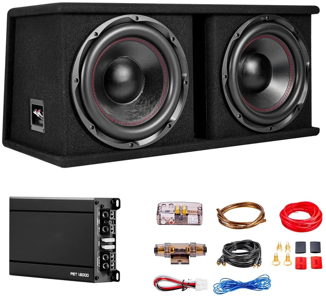 Main image of VEVOR Subwoofer Bass Package, 12 in, 1200W RMS, Dual Car Audio Subwoofer and Amp Package, with Loaded Enclosure, Separate Amplifier, and Wiring Kit, for Various Vehicles Trunks, Car Audio Systems