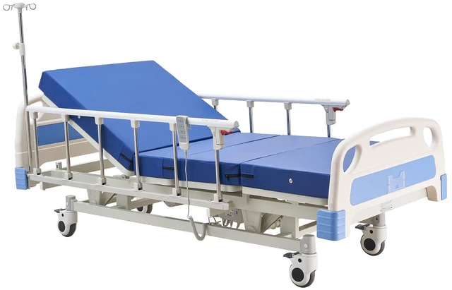 Main image of VEVOR Premium 3 Function Full Electric Hospital Bed, ICU Electric Medical Bed with Backrest, Legrest & Height Adjustment, 5" Locking Casters, High-Density Mattress for Home Hospital, 550LBS Loading