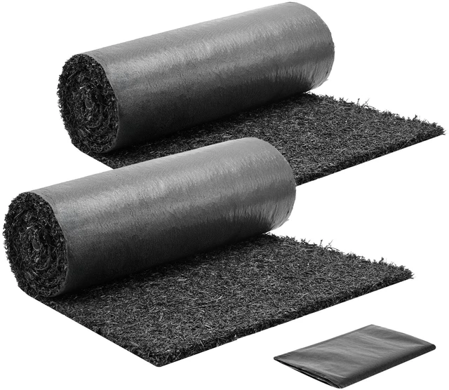 Main image of VEVOR Rubber Mulch Mat Roll, 2 Rolls 96 x 22 in Recycled Rubber Mulch Mat, 0.5 Thick Cuttable, Reduced Weed Growth, Natural-Looking Weed Barrier Mat, Permanent Walkway Pathway for Landscaping