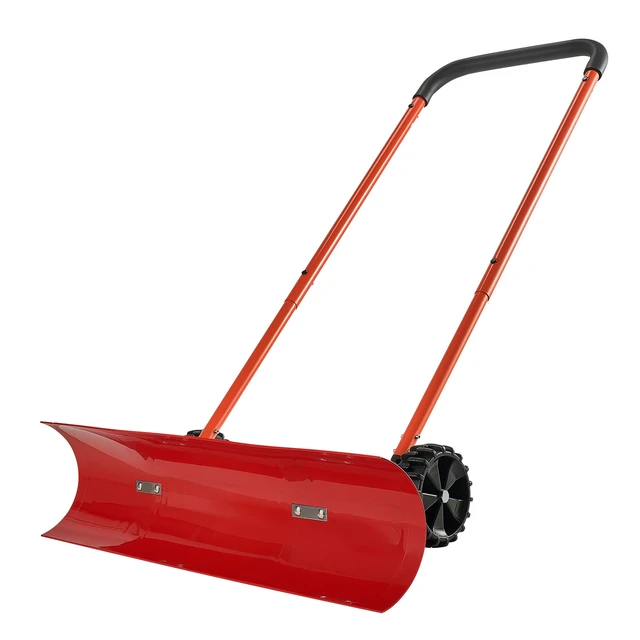Alt view image 9 of 9 - Snow Pusher Shovel with Wheels 37.8 in Plastic Winter Snow Plow for Driveway