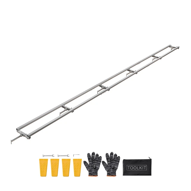 Alt view image 9 of 9 - VEVOR Rail Mill Guide System, 15 ft 6 Crossbar Chainsaw Mill Kits, Aluminum Saw Milling Rails System Works with Chainsaw, 4 Wedges, Adjustable Rail Milling Guide Kit for Builders Woodworkers