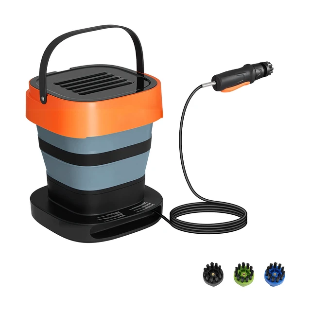Alt view image 8 of 8 - VEVOR Portable Cordless Pressure Washer with 2.64 Gal Tank, Foldable Power Washer 109 Max PSI 0.79 Max GPM, 3 Nozzles,Flexible 78.7 in Hose, Type-C Charging, for Bike Cleaning, Patio, Camping, Garden