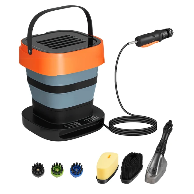 Alt view image 8 of 8 - VEVOR Portable Cordless Pressure Washer with 2.64 Gal Tank, Foldable Power Washer 109 Max PSI, 3 Nozzles, Magnetic Sponge Brush & Soft Bristle Brush,78.7 in Hose, for Bike Cleaning, Patio, Camping
