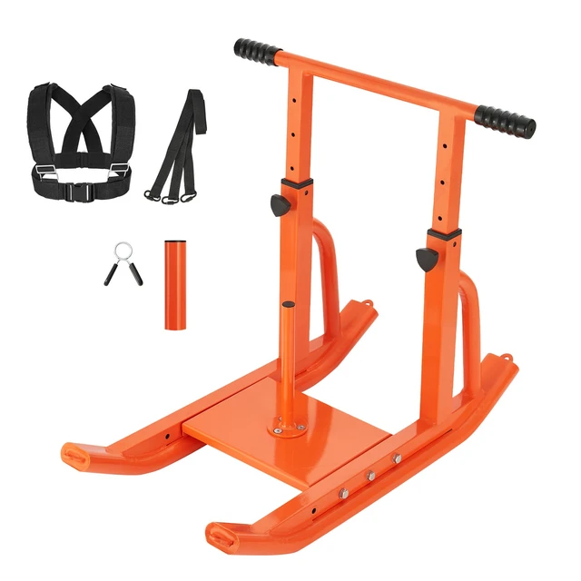 Alt view image 9 of 9 - VEVOR Weight Power Pull Push Sled Workout Fitness Strength Speed Training Sled Orange