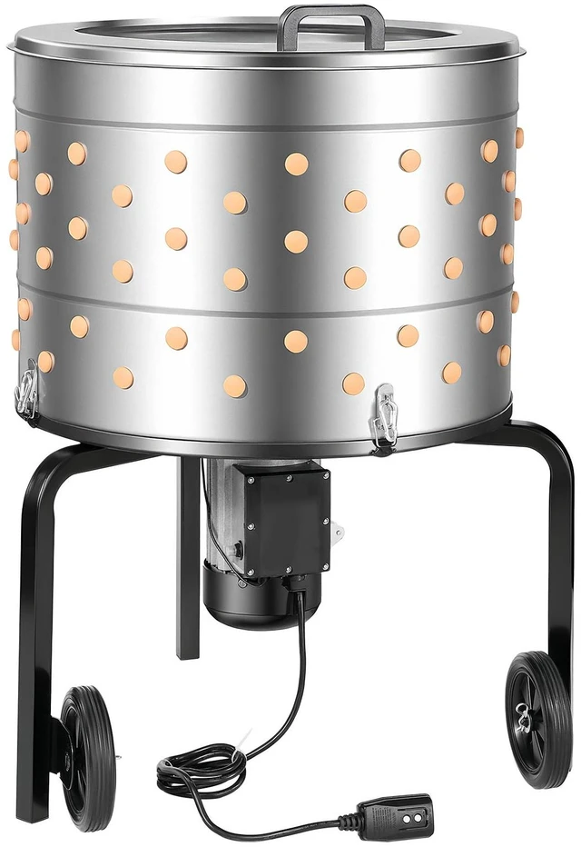 Alt view image 9 of 9 - VEVOR Chicken Plucker Machine, 25.6 in Drum, 1200W & 275RPM Electric Chicken Plucking Machine with 158 Soft Fingers & Transport Wheels, Stainless Steel Feather Remover for Processing 4 Chicks Once