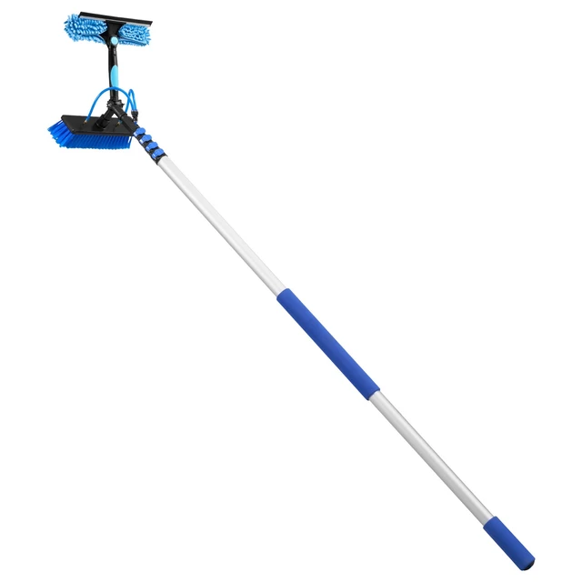 Alt view image 8 of 8 - VEVOR Solar Panel Cleaning Kit, 26 ft, Water Fed Pole Kit with Cleaning Brush, Soap Dispenser, Extendable Aluminum Telescopic Pole, 180° Rotatable Brush Head, for Roof Mounted Solar Panels, Windows